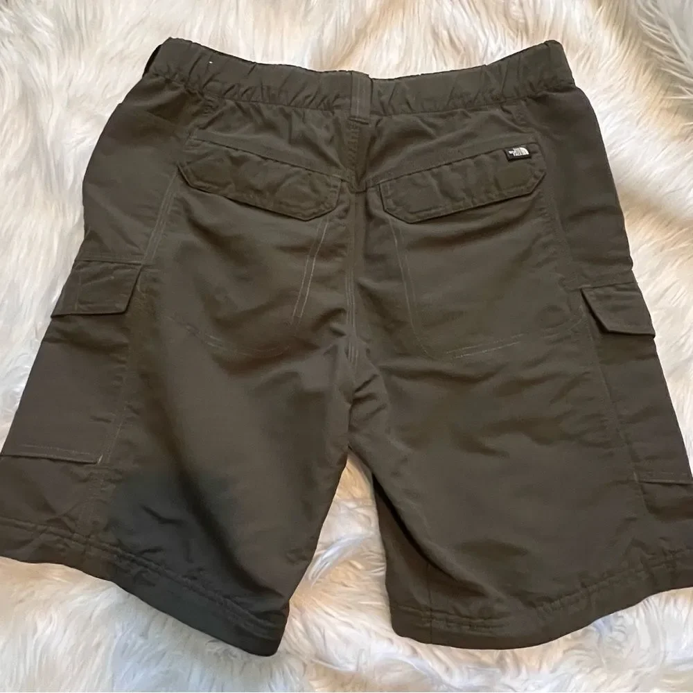 The North Face Cargo Shorts Men Size Small Olive Green Belted Hiking